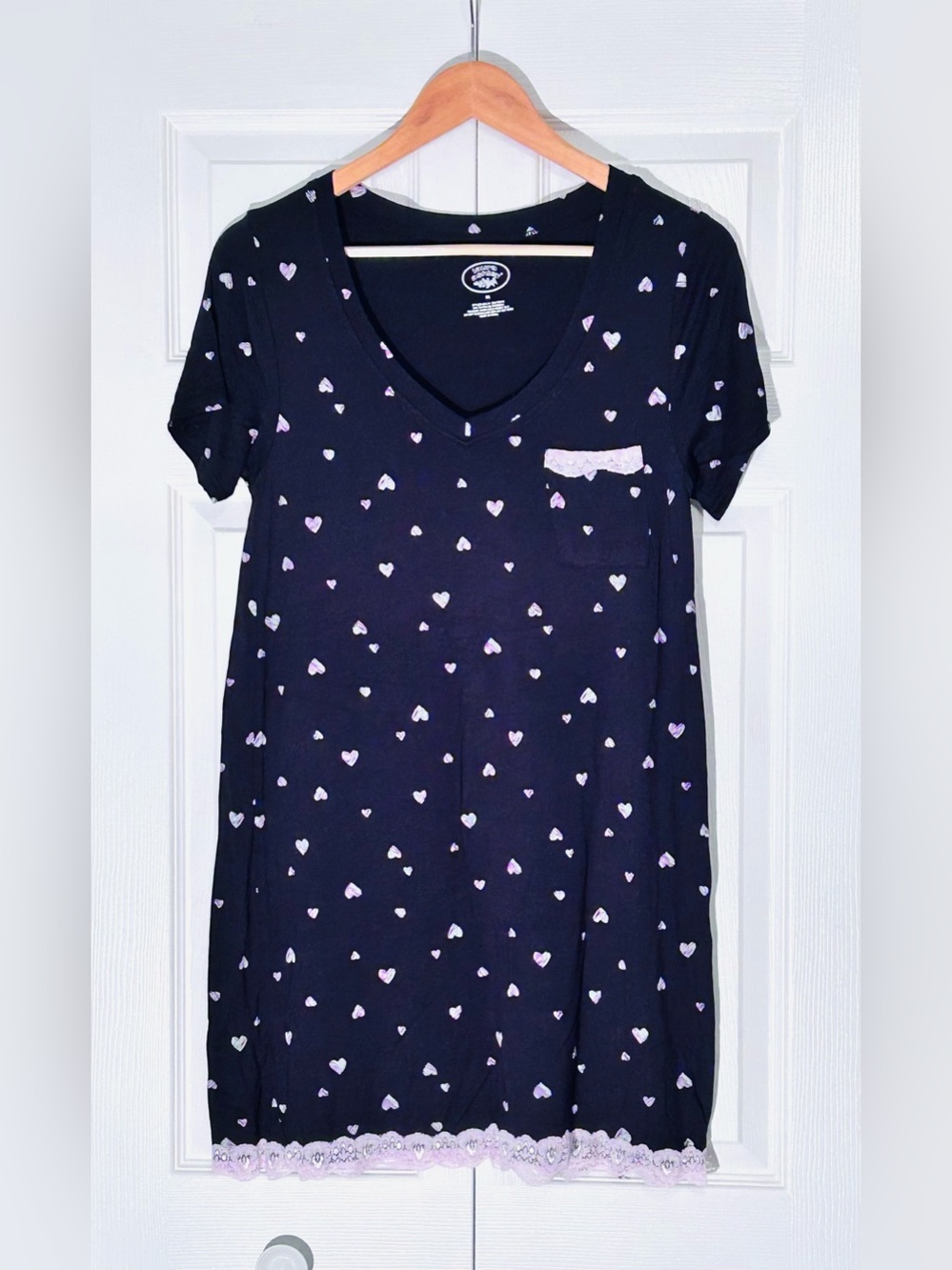 Women’s Black Pink Laura Ashley Nightgown/ Sleep shirt Size Medium